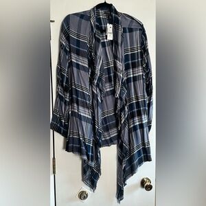 Lane Bryant Blue/Gray Plaid Wrap Overpiece Size 18/20